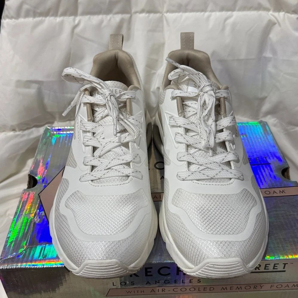 Skechers Street Women's Tres-Air Uno Modern Affair Casual Sneakers Sz 8‎ White